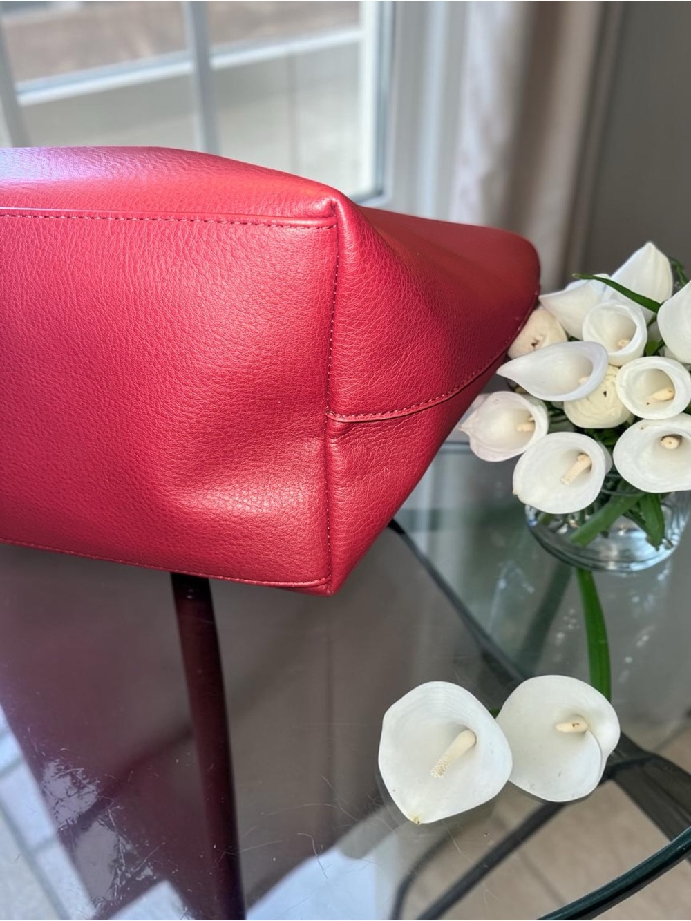 INC International Concepts Zoiey Tote Bag in Berry Red NWT with flaw - Picture 9 of 13
